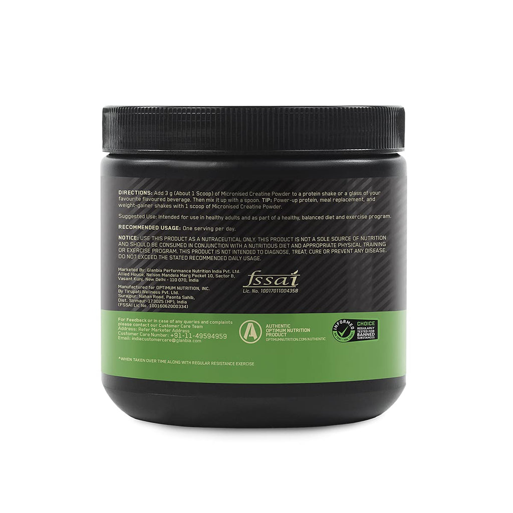 Optimum Nutrition Micronised Creatine Powder – 100% Pure Creatine Monohydrate, 33 Servings, Unflavoured Performance Booster