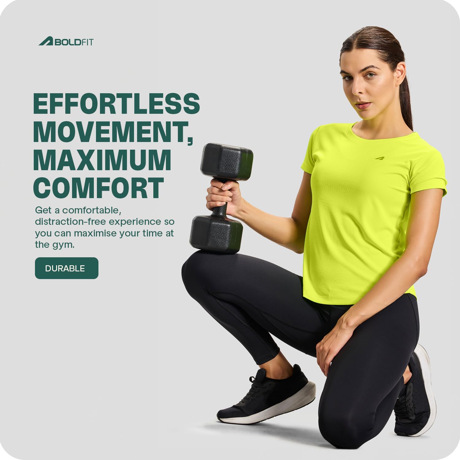 Boldfit Women’s Quick-Dry Active T-Shirt – Lightweight, Breathable Gym & Running Tee