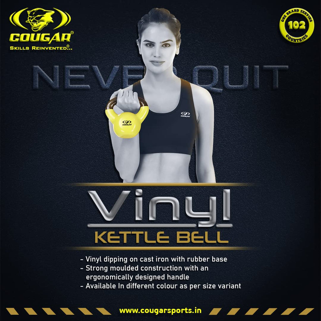 Cougar Vinyl-Coated Cast Iron Kettlebell – Durable Weight for Strength Training