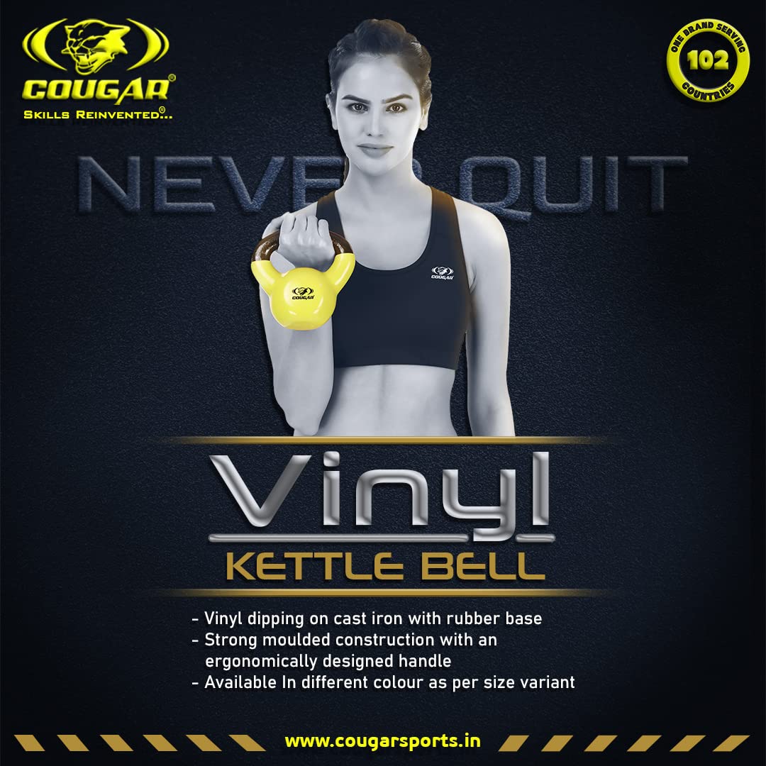 Cougar Vinyl-Coated Cast Iron Kettlebell – Durable Weight for Strength Training