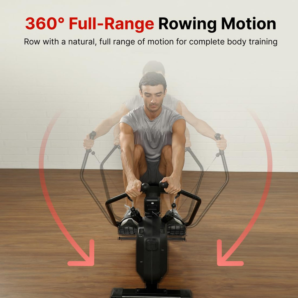 SmartRow DualGlide Full-Motion Magnetic Rower – 360° Rotating Handles, 8-Level Resistance, 120 kg Capacity