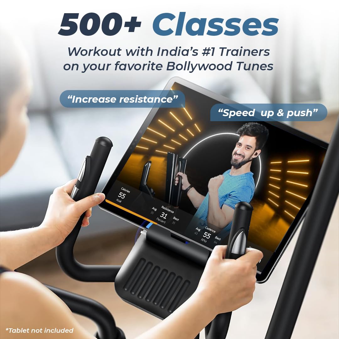 Flexnest Flextrainer EZ Bluetooth Elliptical – 8-Level Magnetic Resistance, 120 kg Capacity, App-Controlled Rides