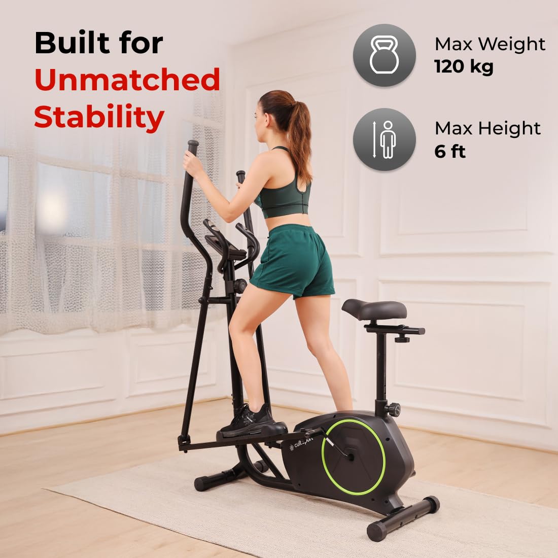 Cult.Sport SmartCross B1 Bluetooth Elliptical Cross Trainer – Magnetic Resistance, 120 kg Capacity, Free Installation