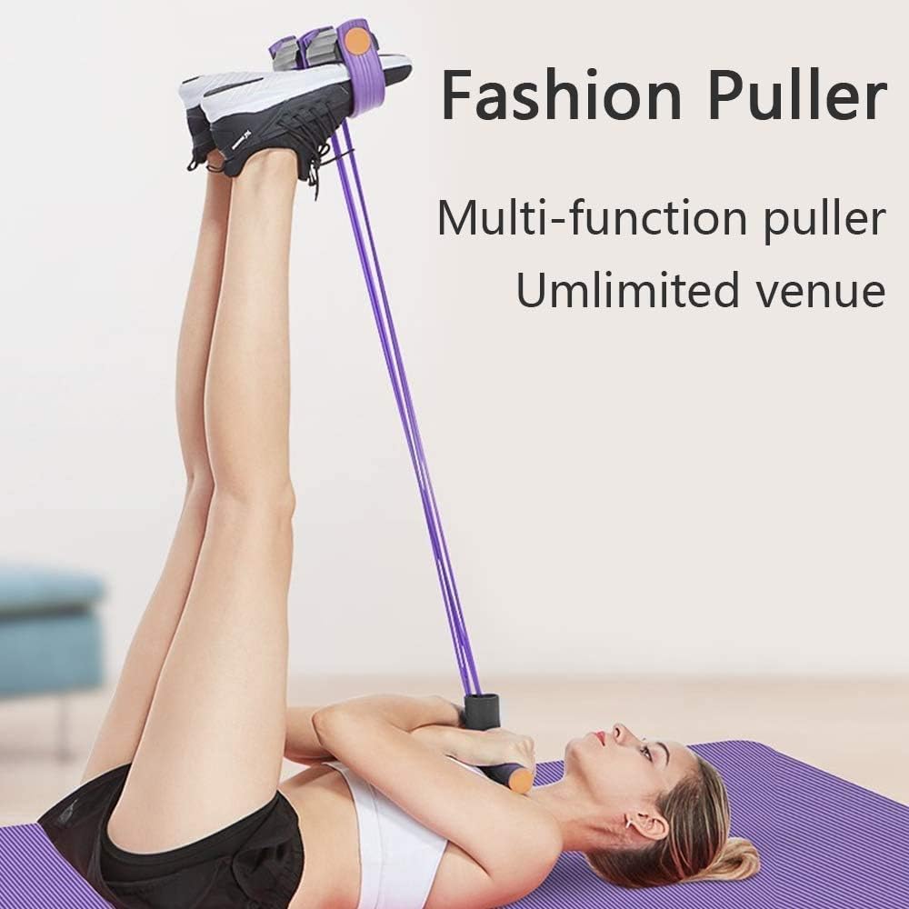 QUXIS 4-Tube Pull Reducer Pedal Exerciser – Multicolor CrossFit-Style Resistance Bands for Core, Legs & Toning