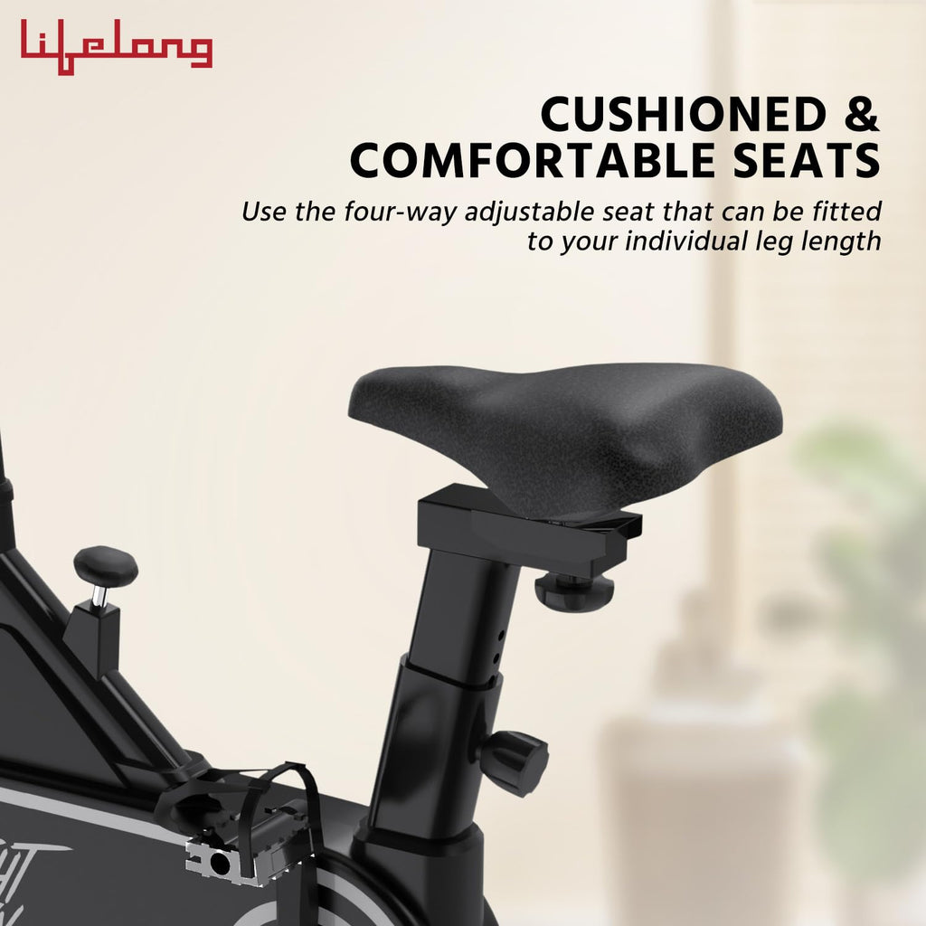 Lifelong Adjustable Resistance Flywheel Bike – Compact Upright Exercise Cycle for Home Workouts