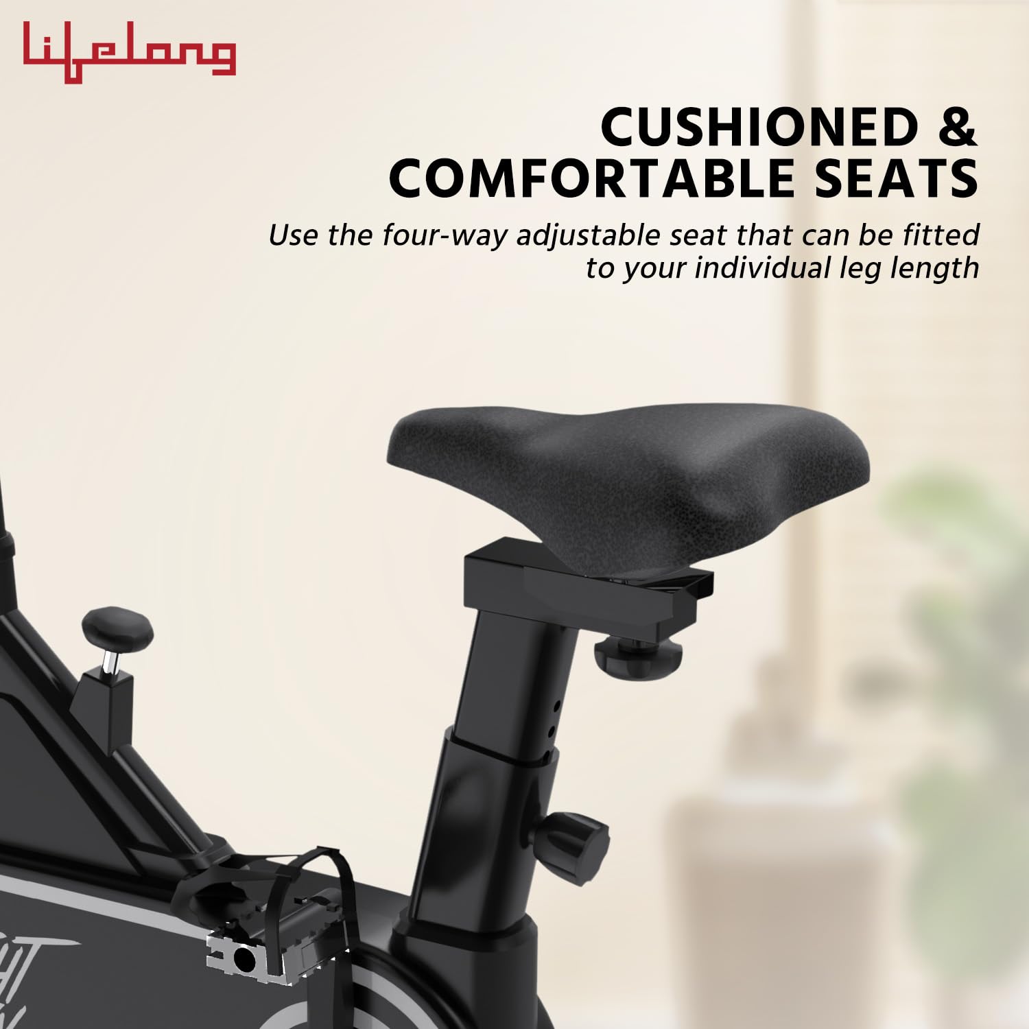 Lifelong Adjustable Resistance Flywheel Bike – Compact Upright Exercise Cycle for Home Workouts