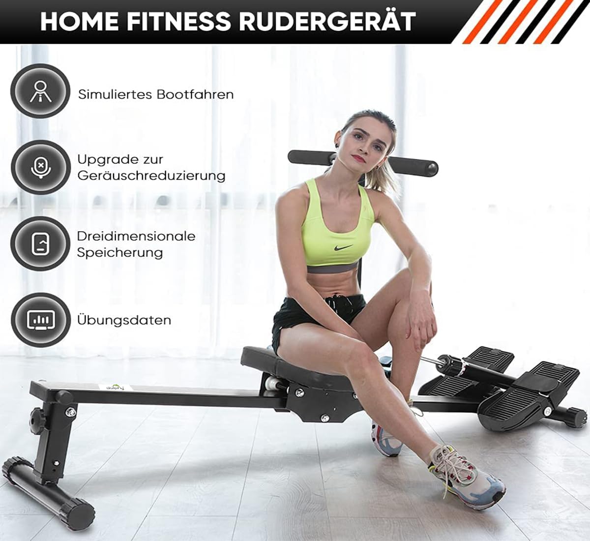 Gymnast Magnetic Air Rower Machine – Adjustable Magnetic Resistance, Full-Body Cardio