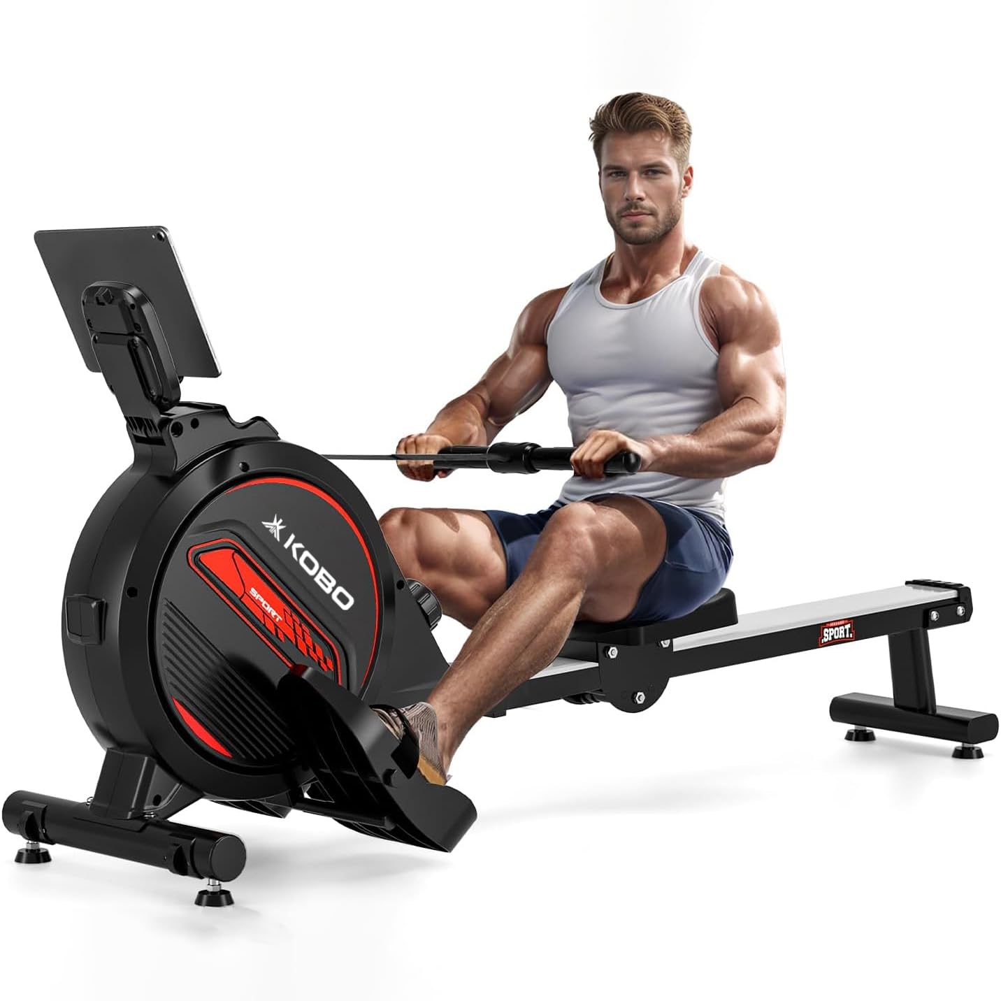 Kobo SmartRow DualGlide Magnetic Rower – 360° Rotating Handles, 8-Level Resistance, 120 kg Capacity