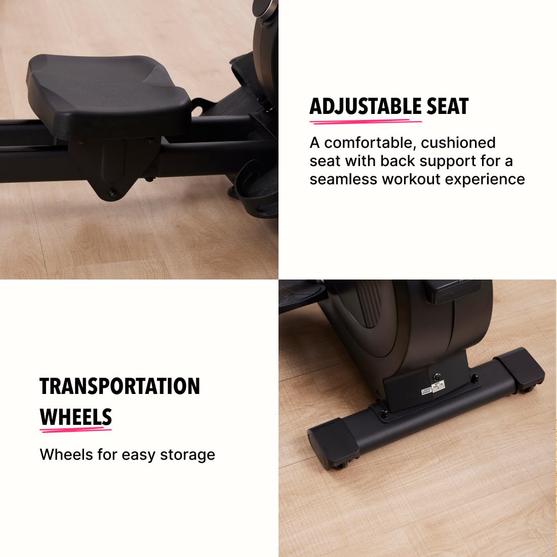 Cultsport SmartRow Basel Magnetic Rower – 32 Resistance Levels, 3 kg Flywheel, 120 kg Capacity