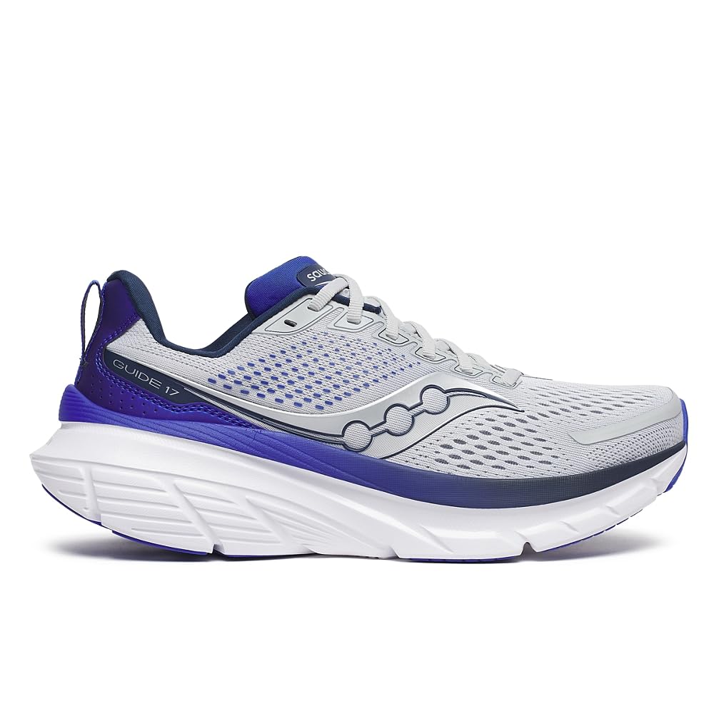 Saucony Guide 17 Running Shoes – Men's Stability Sneakers in Cloud/Royal for Daily Training & Long Runs