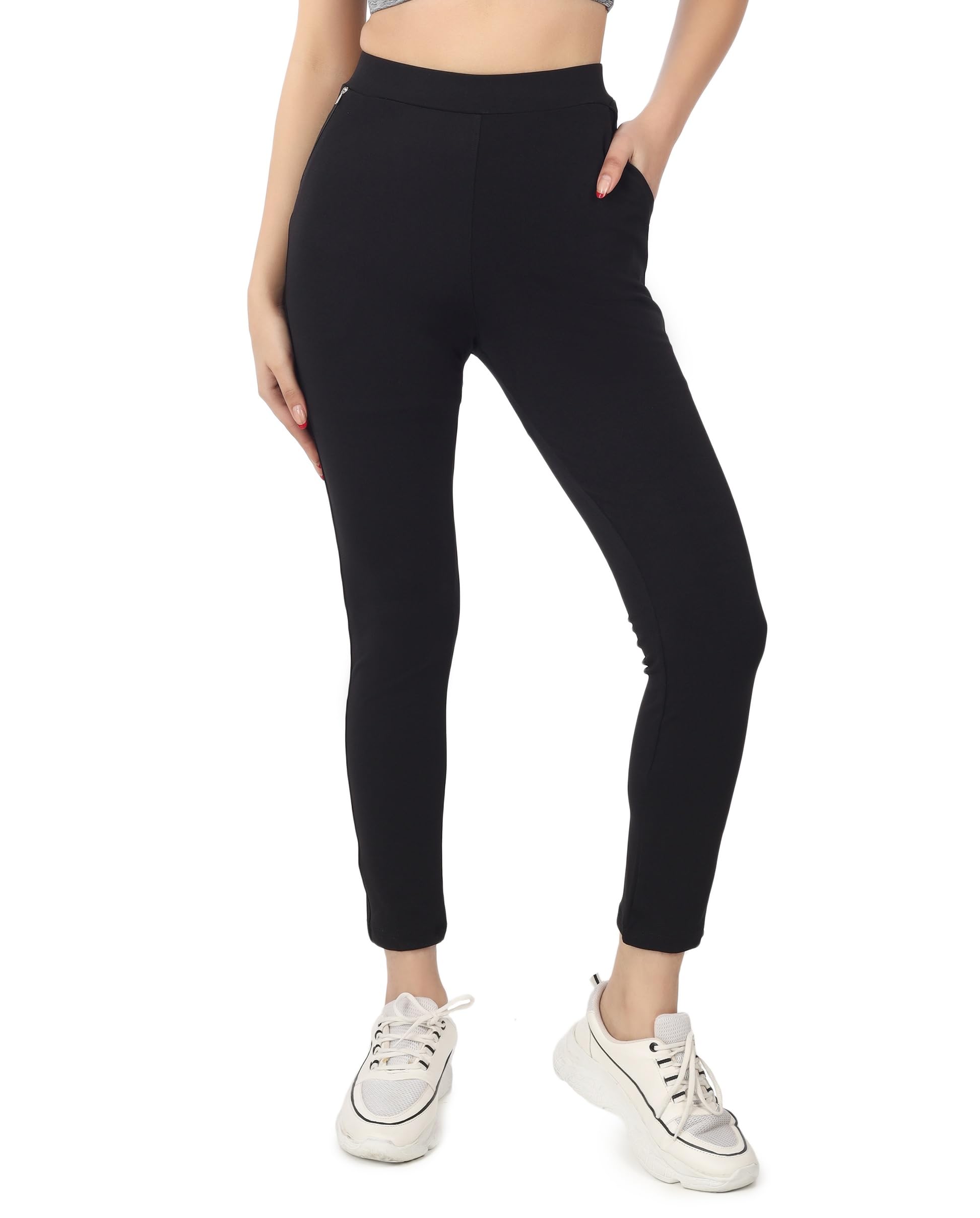 Mehrang High-Waist Stretchable Workout Leggings – 4-Way Flex, Pockets & Compression Fit