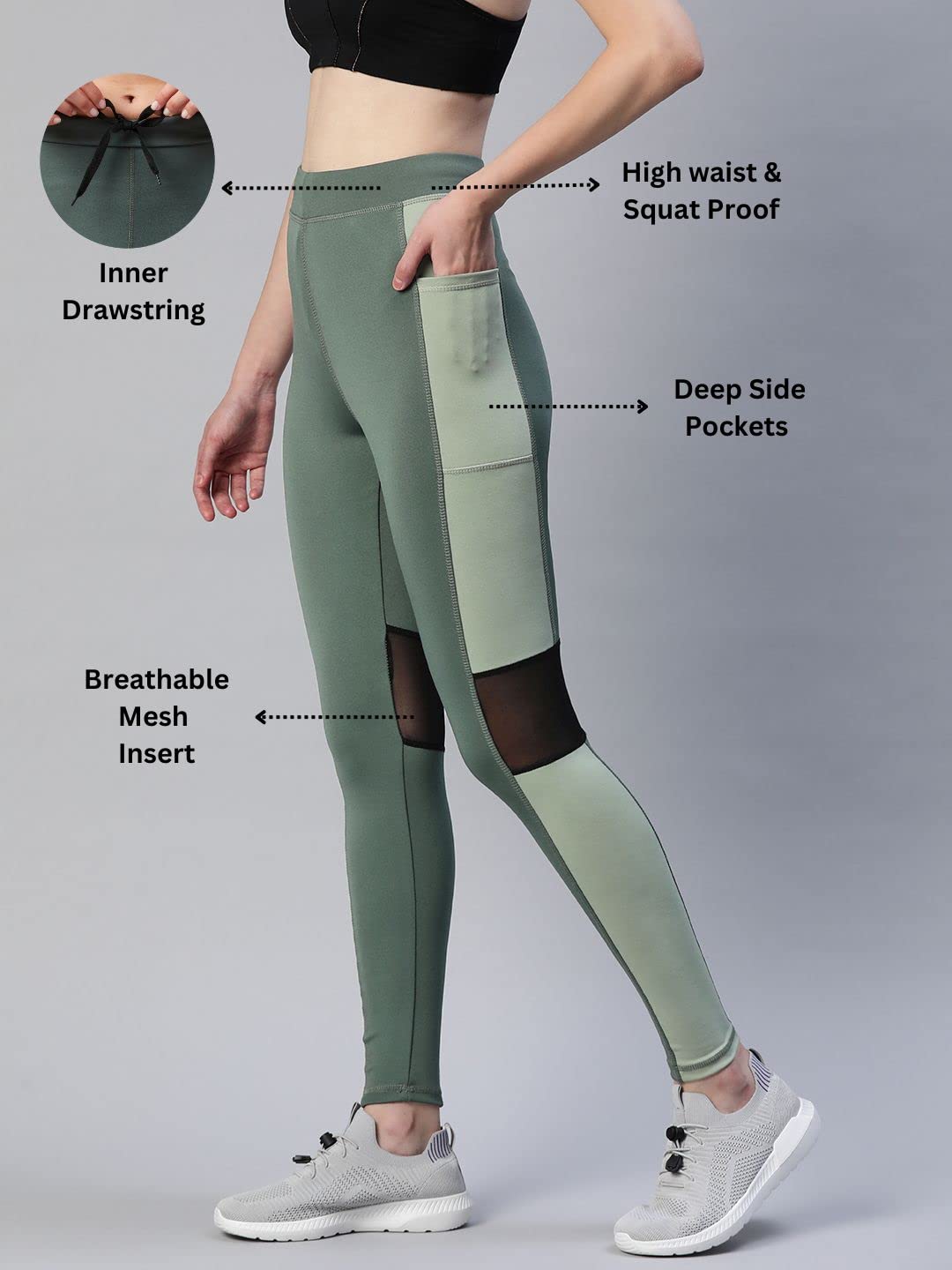BLINKIN Women’s Slim-Fit Track Pants – Mesh Panels & Side Pockets