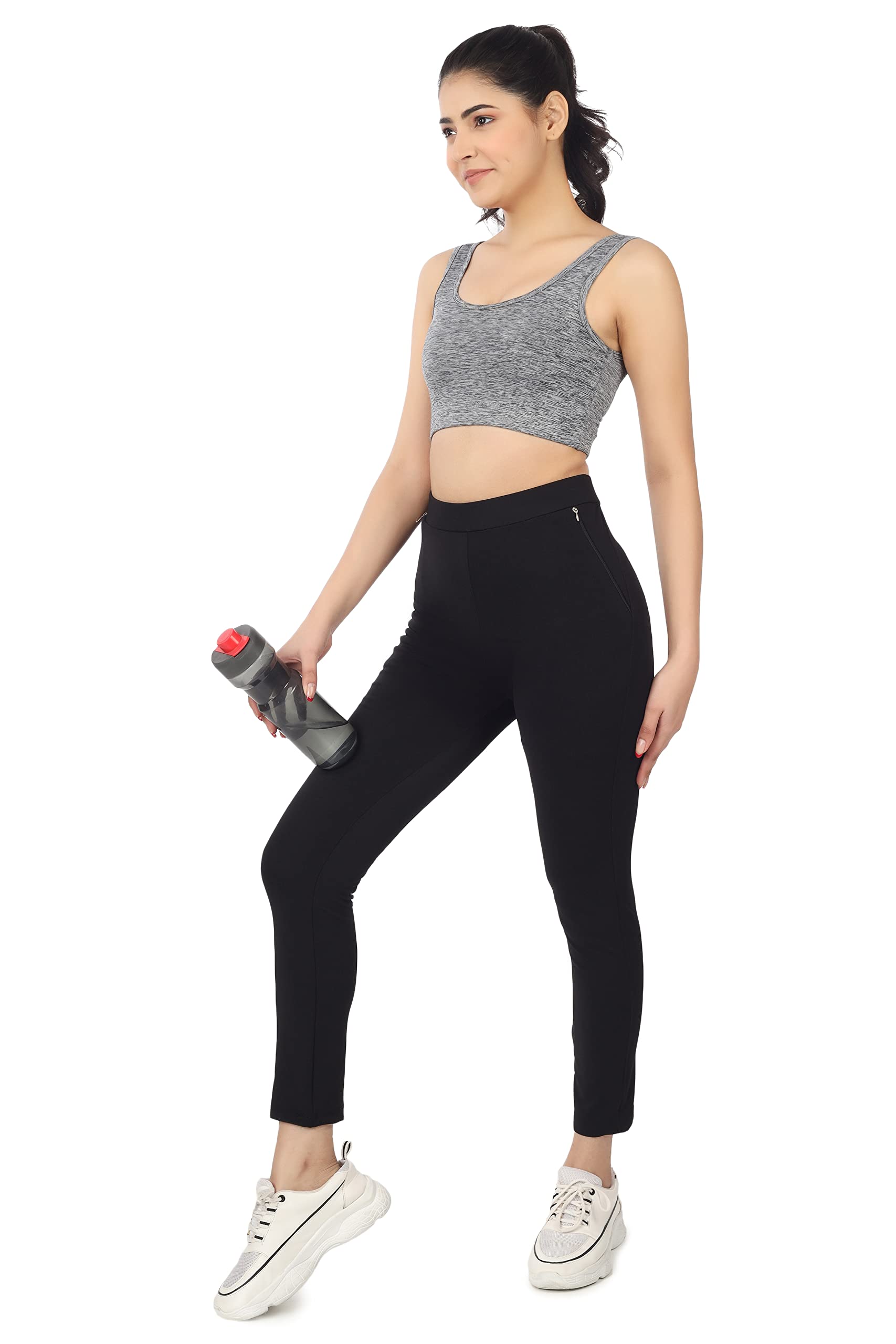 Mehrang High-Waist Stretchable Workout Leggings – 4-Way Flex, Pockets & Compression Fit
