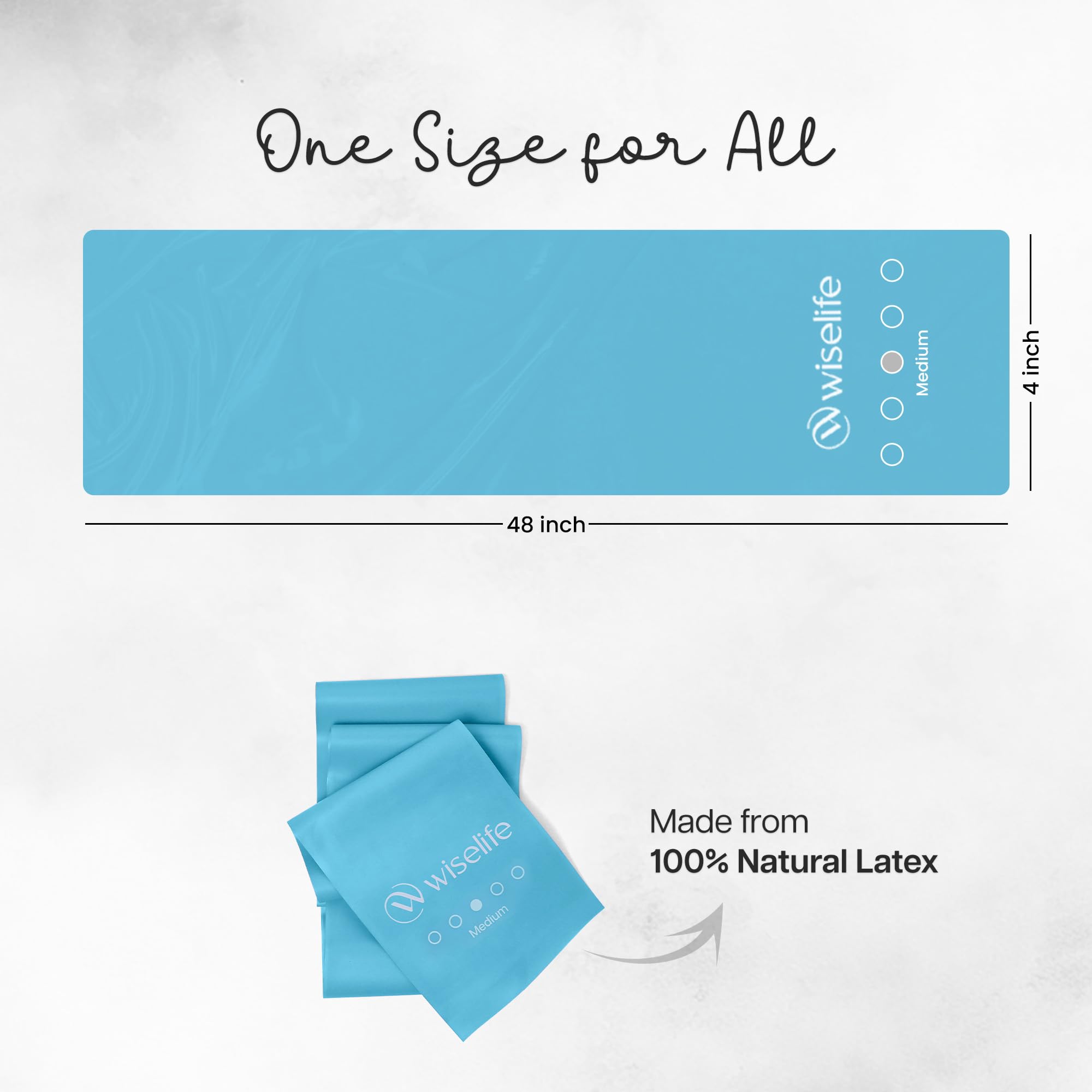 Wiselife Professional Latex Thera Band – 48×4 in Medium Resistance Band (100% Natural Latex)