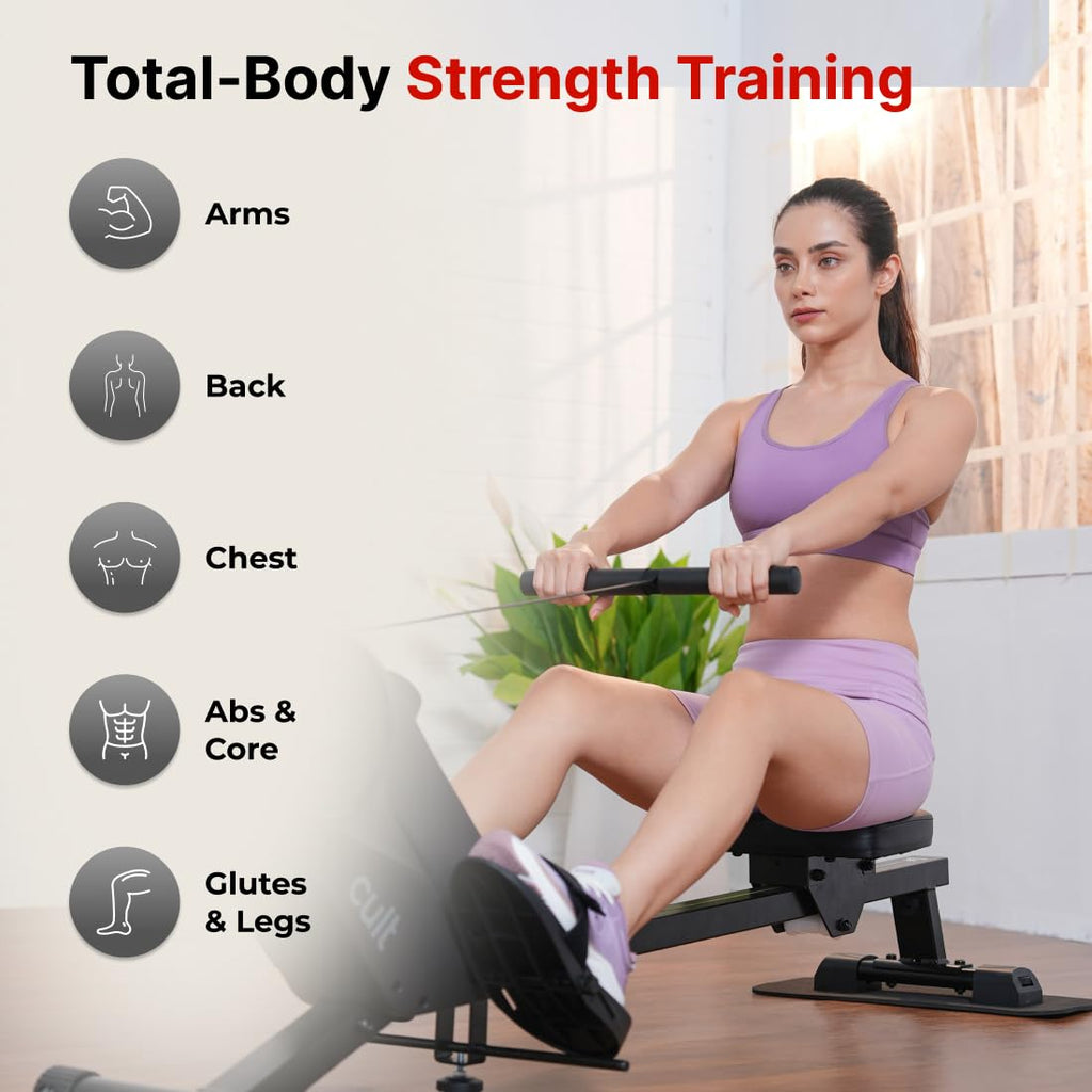 SmartRow AeroGlide Magnetic Rower – 8-Level Adjustable, 120 kg Capacity, Compact & Quiet