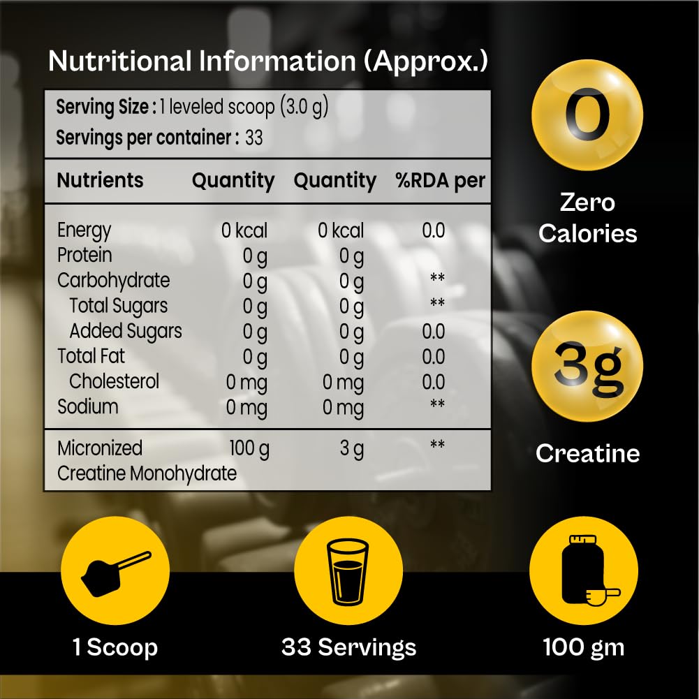 TATA 1MG Creatine Monohydrate – 100% Pure, Micronized & Unflavoured | No Additives • No Preservatives • Fast Absorption