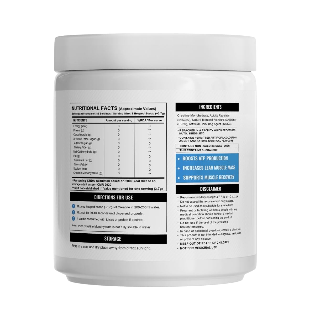 Wellcore Micronised Creatine Monohydrate – Enhanced Absorption / Lab-Tested, Pure Unflavoured (100 g / ~33 Servings)