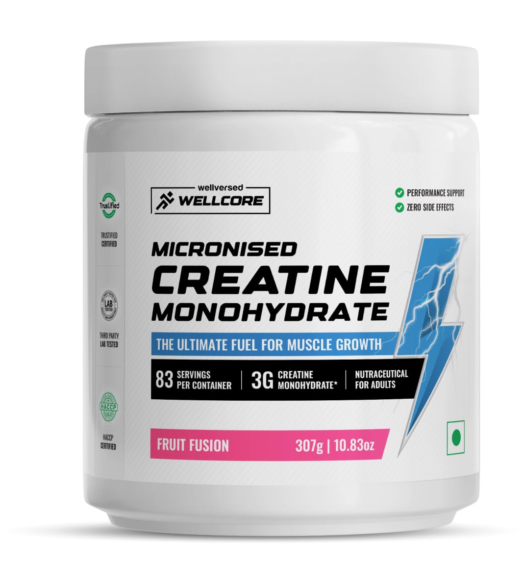 Wellcore Micronised Creatine Monohydrate – Enhanced Absorption / Lab-Tested, Pure Unflavoured (100 g / ~33 Servings)