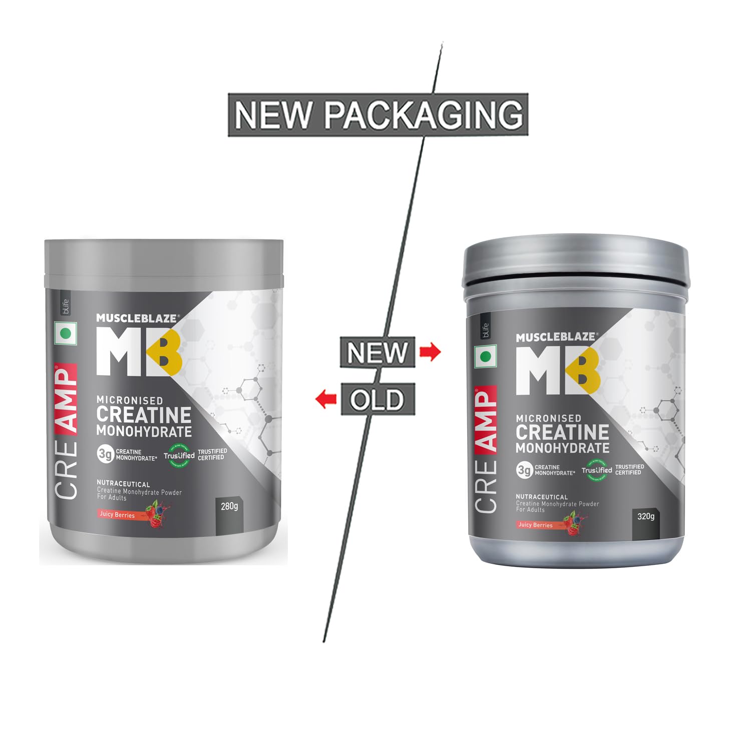 MuscleBlaze CreAMP Micronised Creatine Monohydrate – Trustified Certified, Unflavoured / Flavored, High Absorption Formula