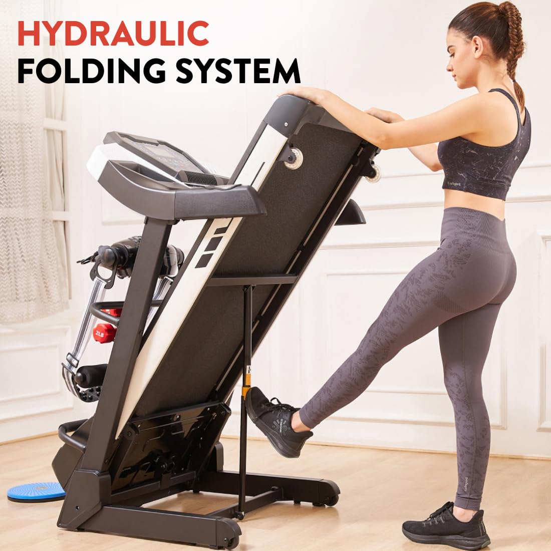 Fitkit by Cult FT200M Motorized Folding Treadmill – 4.5 HP Peak, Auto-Incline, 12 Presets & Massager