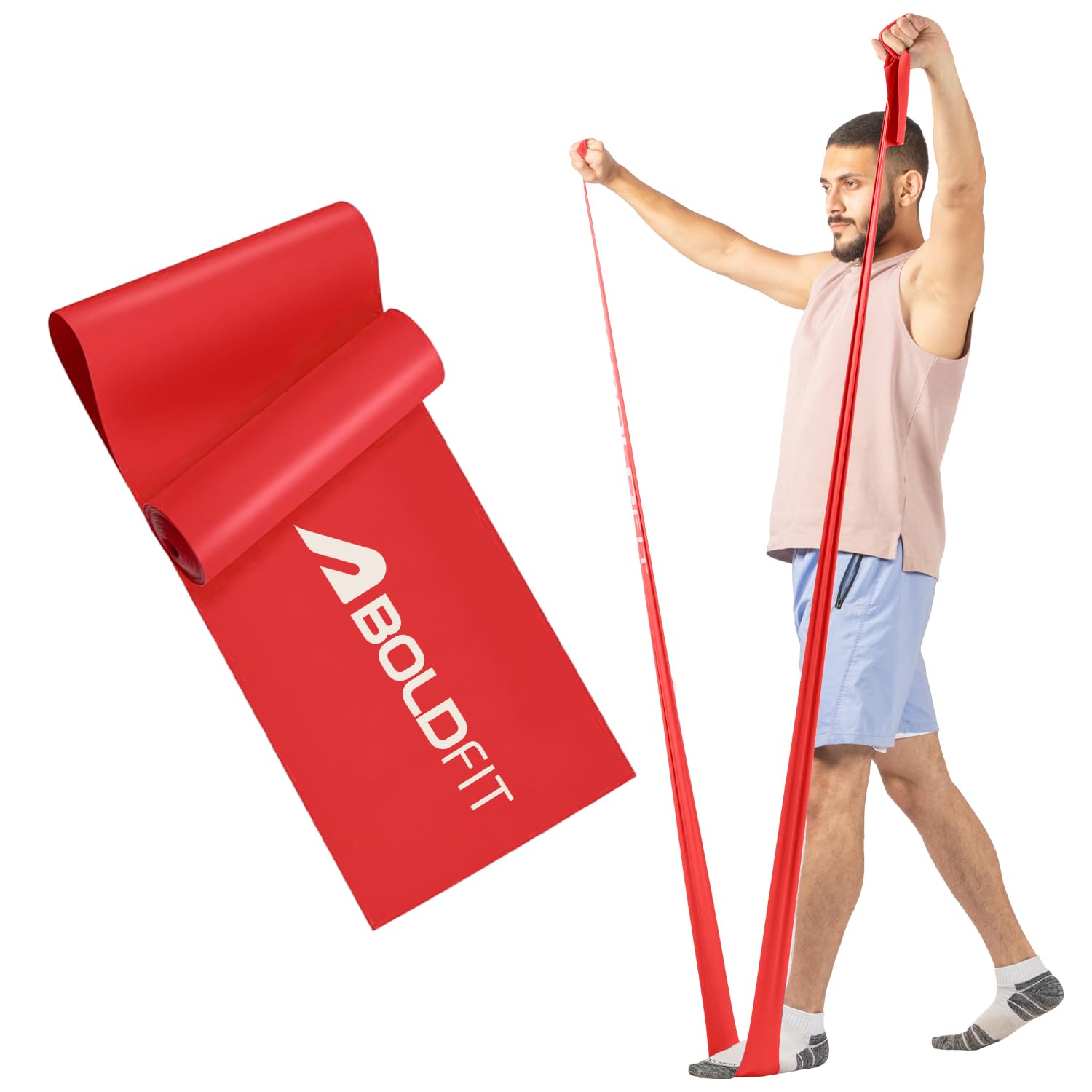 Boldfit Resistance Theraband / Stretch Band – Lightweight 1.8 kg, Natural Latex, Compact & Travel-Friendly