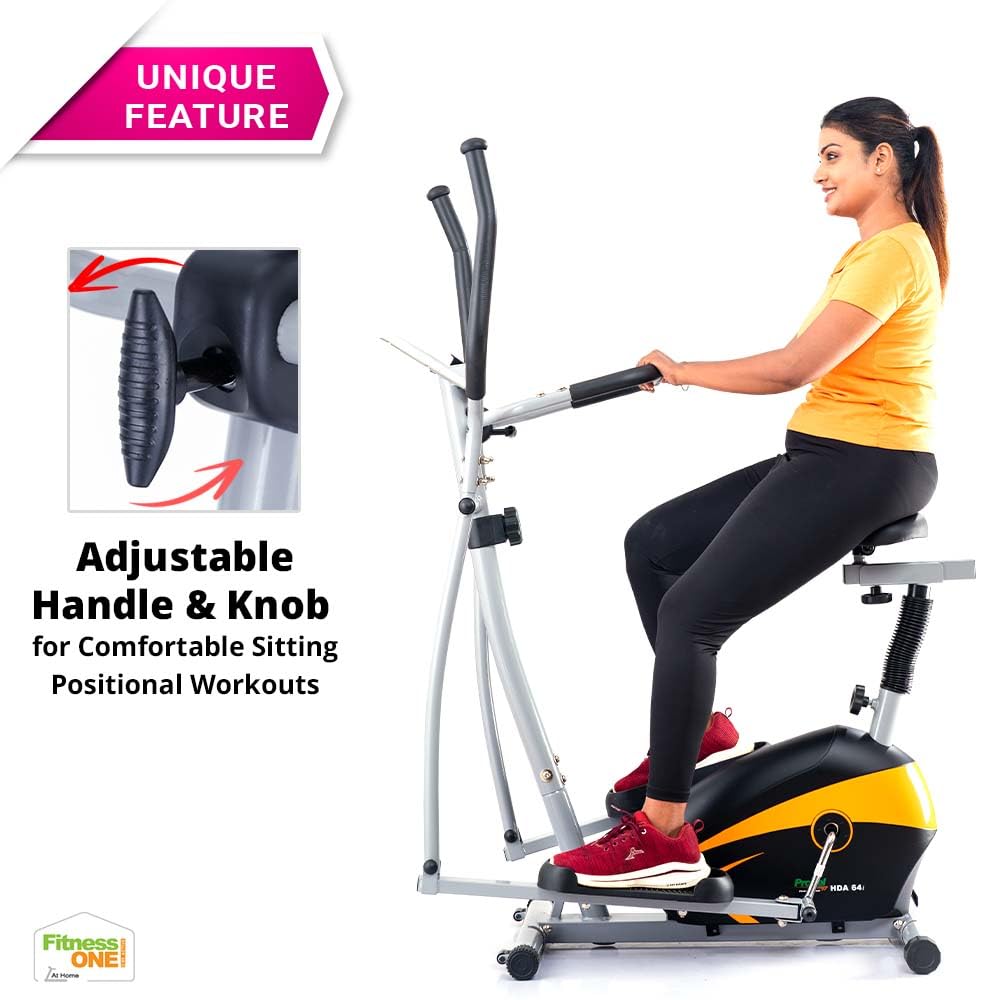 FitnessOne Propel HDA 64i – 2-in-1 Elliptical & Seated Cross Trainer | 8-Level Magnetic, 100 kg Capacity