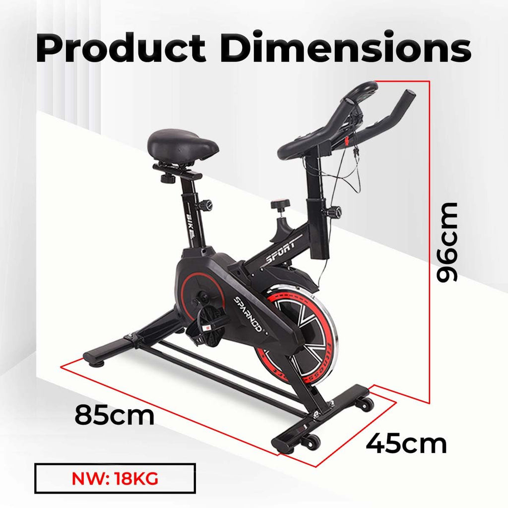 Sparnod Fitness SSB-08 Spin Bike – 8 kg Flywheel, Silent Belt Drive, LED Console