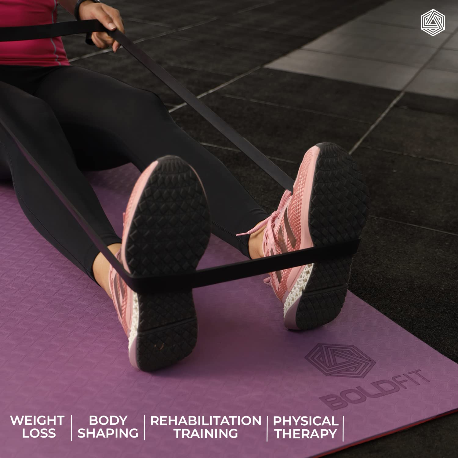 Boldfit Heavy Resistance Band – Natural Latex, Full-Body Strength & Stretch Band (3–45 kg)