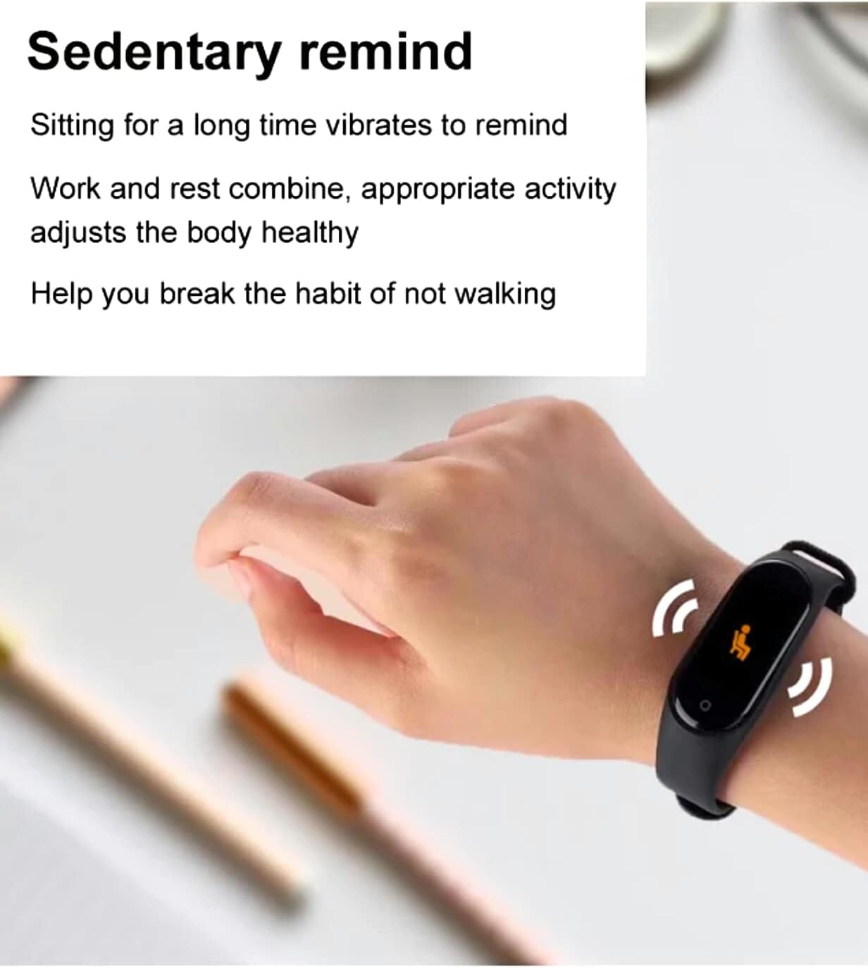Elevea M10 Smart Fitness Band – 15-Year Warranty, Waterproof Health Tracker with OLED Display