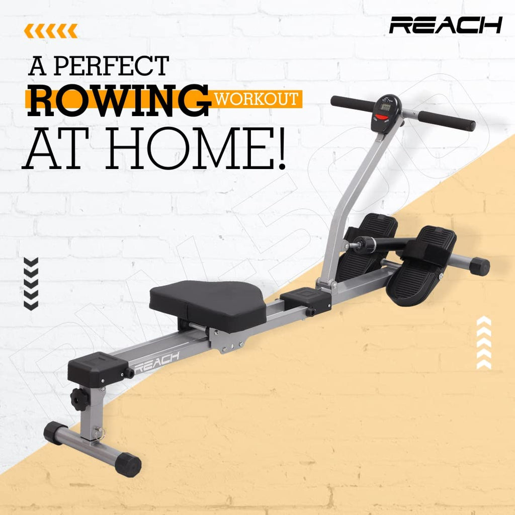 Reach RW-500 Hydraulic Rower – 12-Level Adjustable Resistance with LCD Monitor