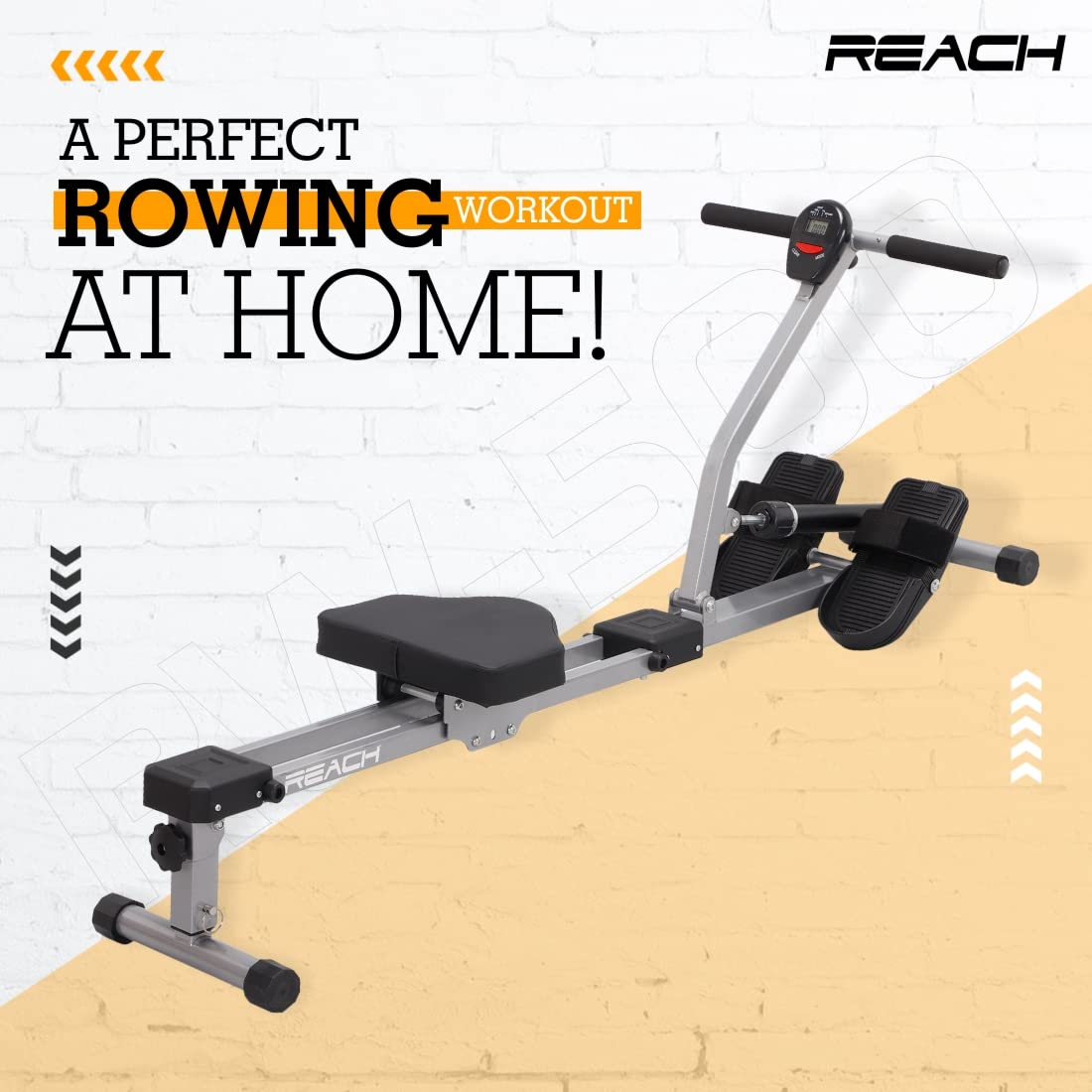 Reach RW-500 Hydraulic Rower – 12-Level Adjustable Resistance with LCD Monitor