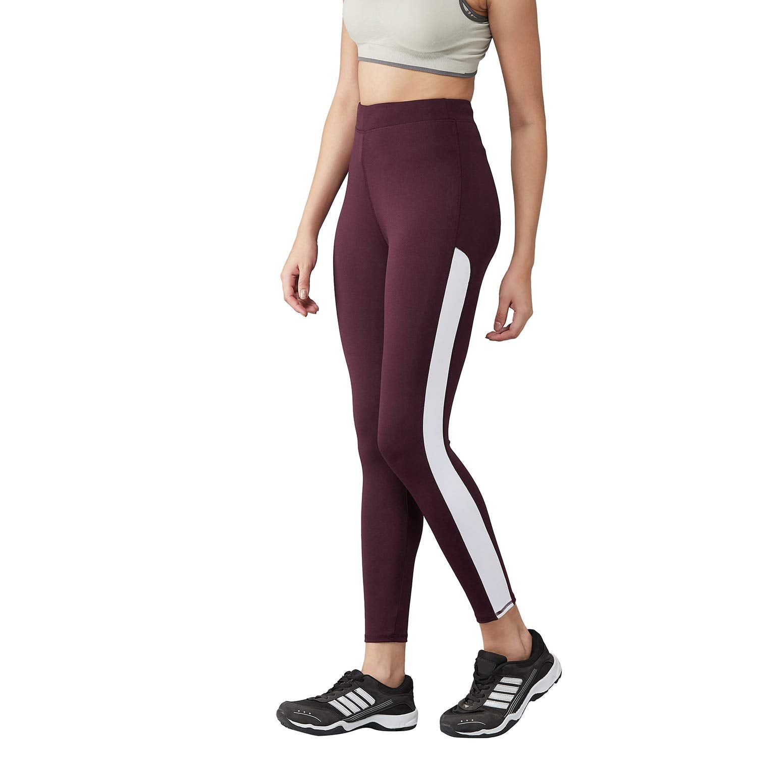 BLINKIN Side-Striped Yoga & Gym Leggings – 4-Way Stretch, Figure-Flattering Fit