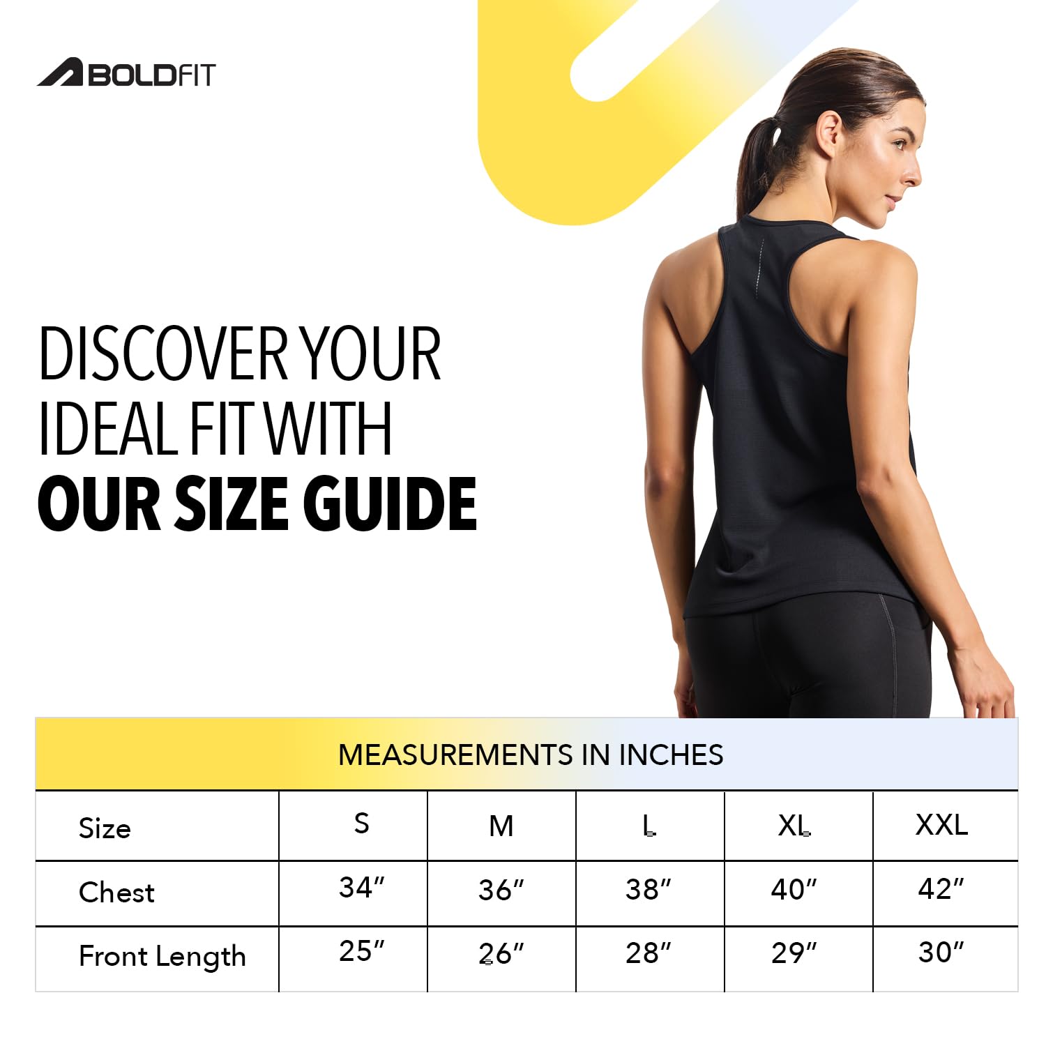 Boldfit Women's Polyester Regular Fit Vest – Black (Size S)