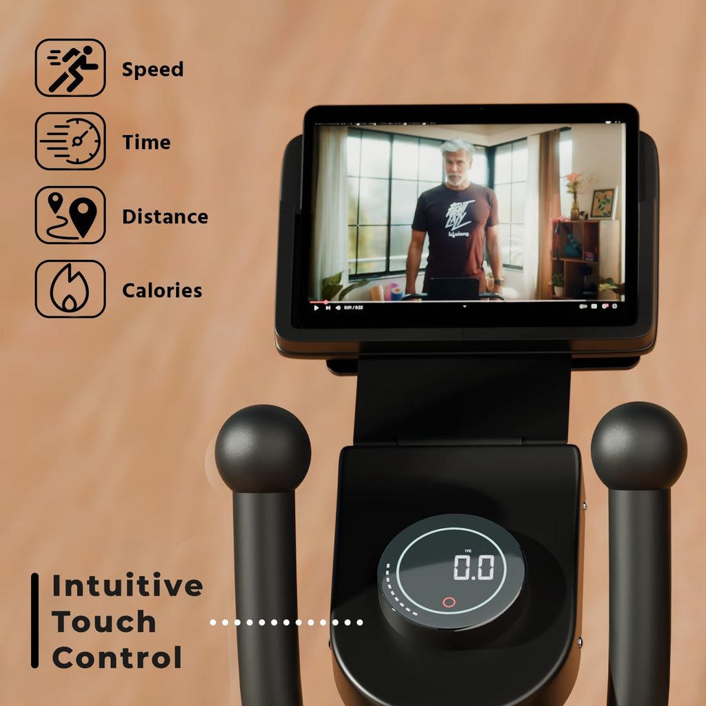 Lifelong Elliptical Trainer – Adjustable Magnetic Resistance, Sturdy Alloy Frame, LCD Tracker