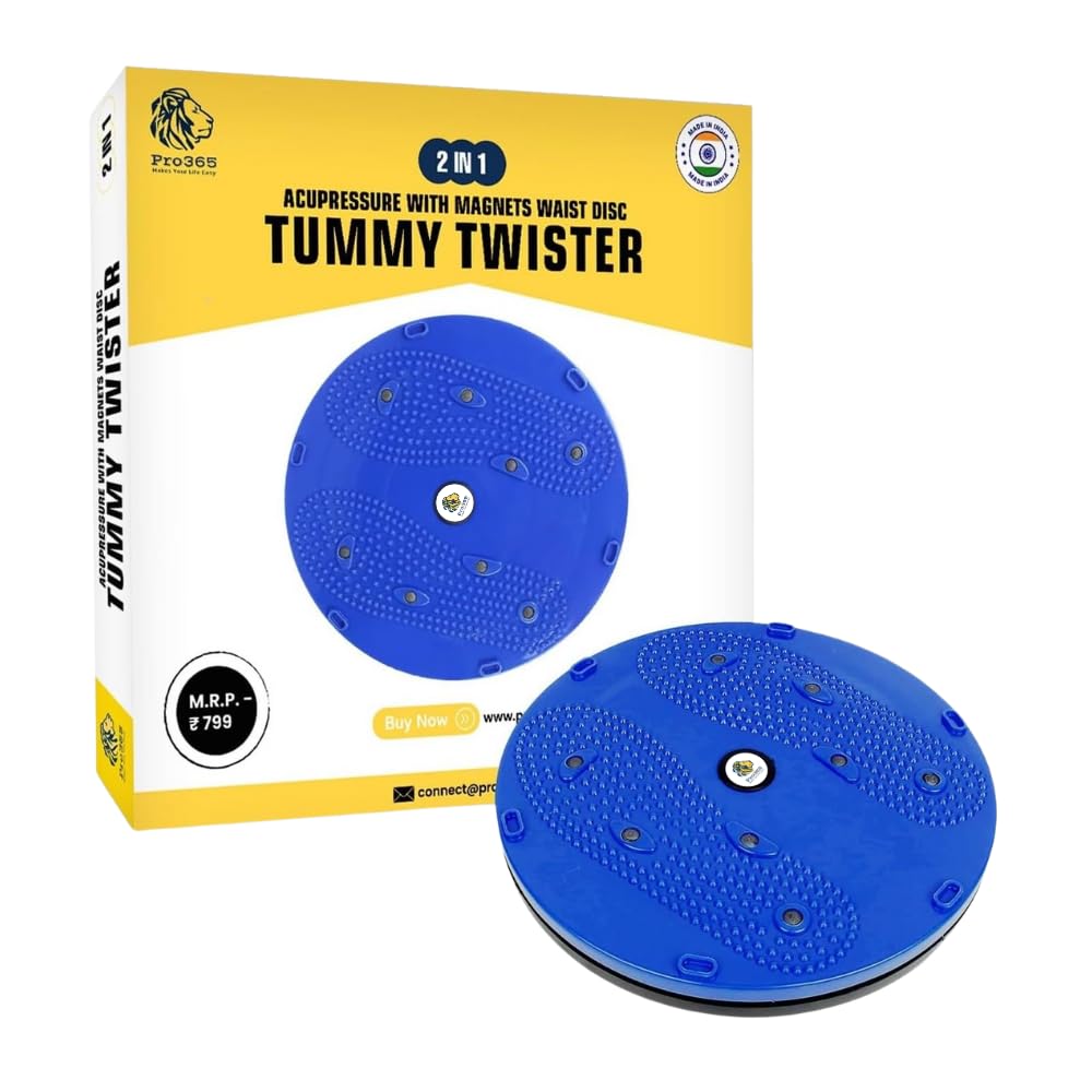 PRO365 Disc Acupressure & Magnetic Tummy Twister – 2-in-1 Ab Exerciser (Up to 120kg Load)