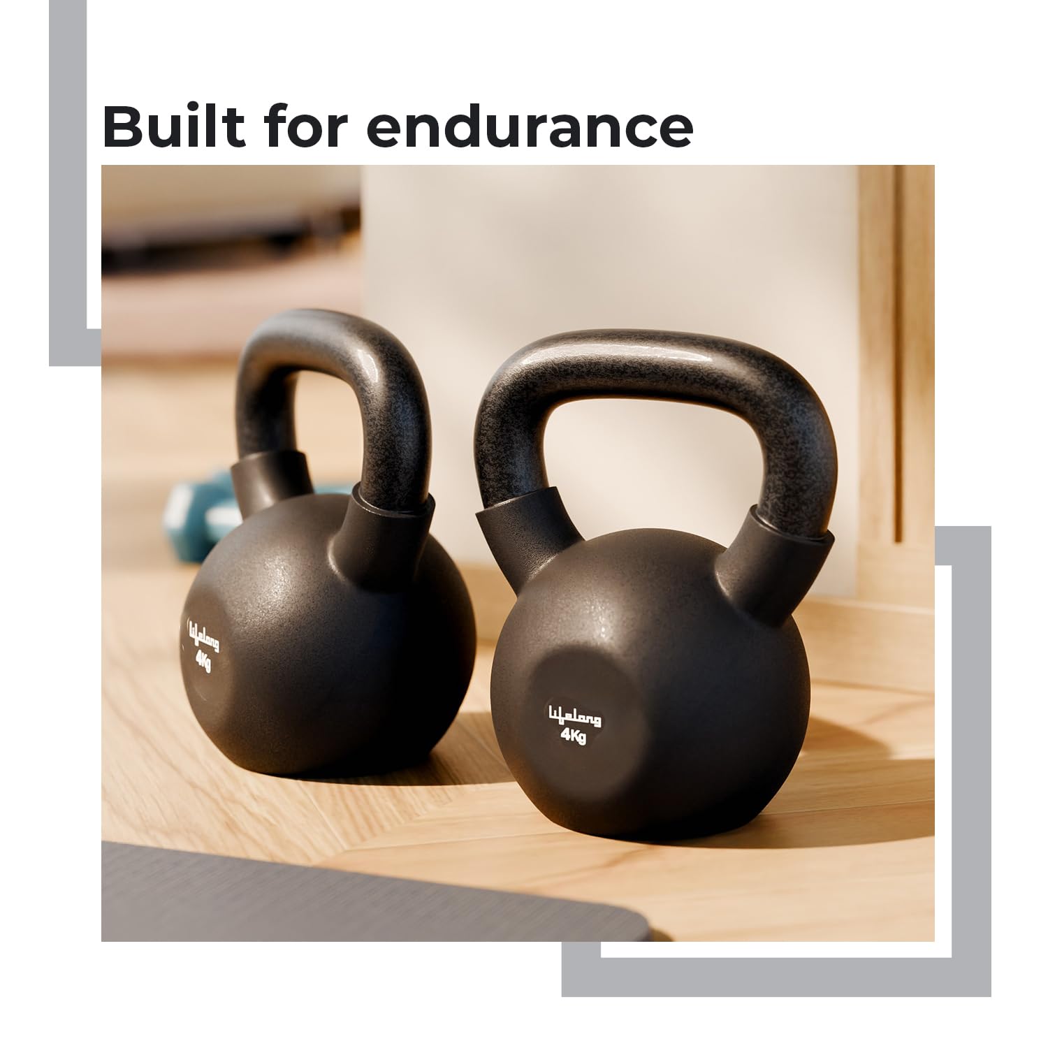 Lifelong Neoprene Coated Cast Iron Kettlebell – Durable Weight for Strength Training