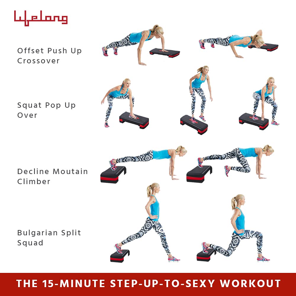 Lifelong Polypropylene Adjustable Aerobic Stepper – 3-Height Fitness Platform (Up to 200 kg)