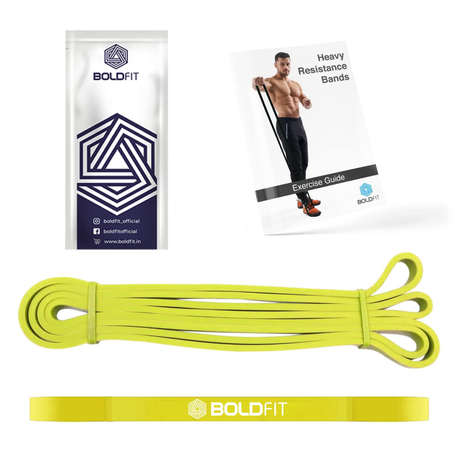 Boldfit Heavy Resistance Band – Natural Latex, Full-Body Strength & Stretch Band (3–45 kg)