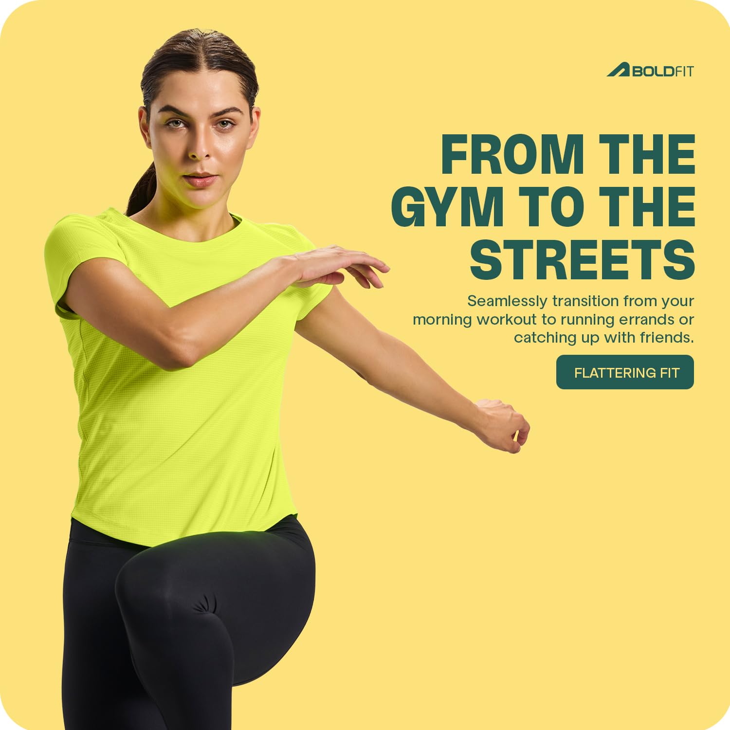 Boldfit Women’s Quick-Dry Active T-Shirt – Lightweight, Breathable Gym & Running Tee