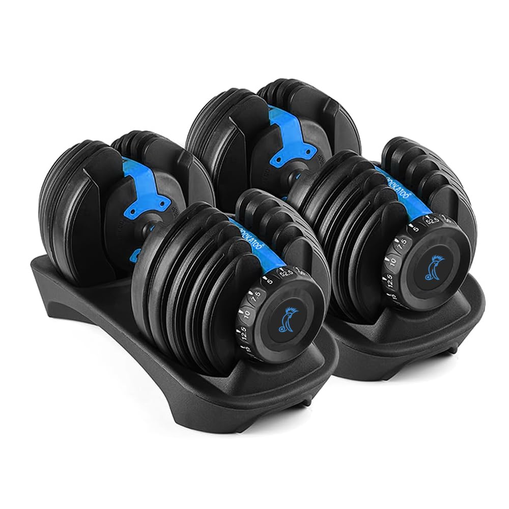 Cockatoo ADB-01 Adjustable Dumbbell Set – 2.5 kg to 24 kg, 15-in-1, One-Second Dial Adjust