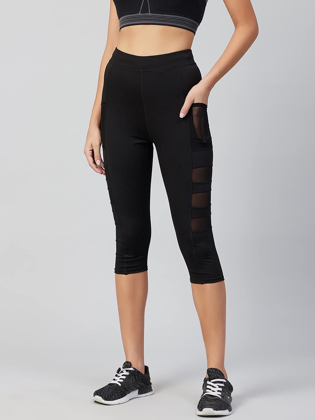 BLINKIN Insert Fitness Leggings with Mesh Pockets – Size 36
