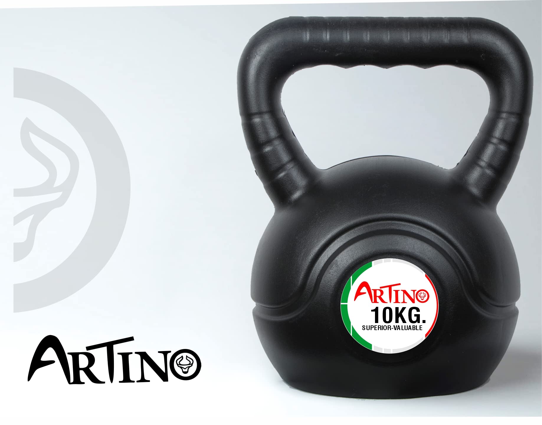 Artino Black Long Lasting 10 Kg PVC Kettlebell – Durable Weight for Full-Body Workout, Cross-Training, Weight Loss & Strength Training
