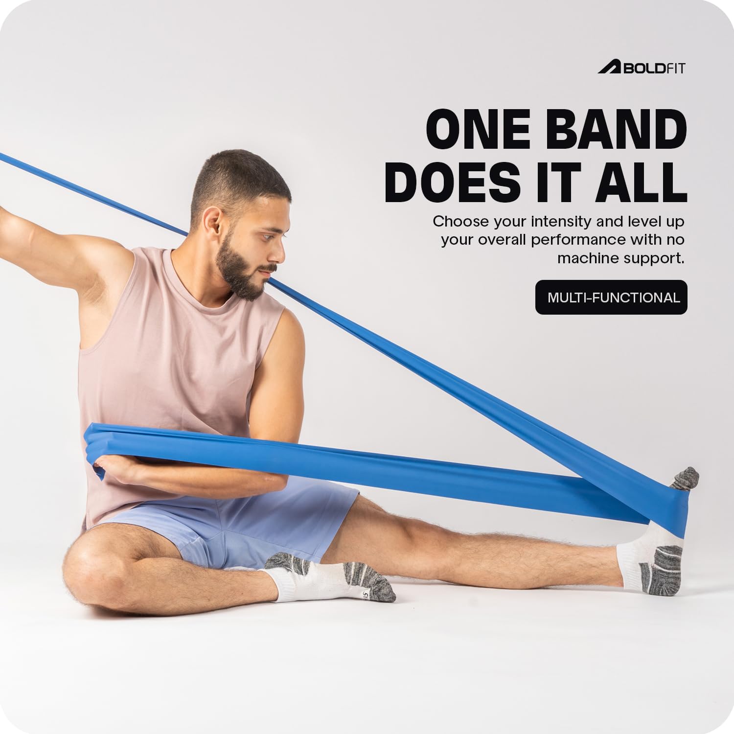 Boldfit Resistance Theraband / Stretch Band – Lightweight 1.8 kg, Natural Latex, Compact & Travel-Friendly