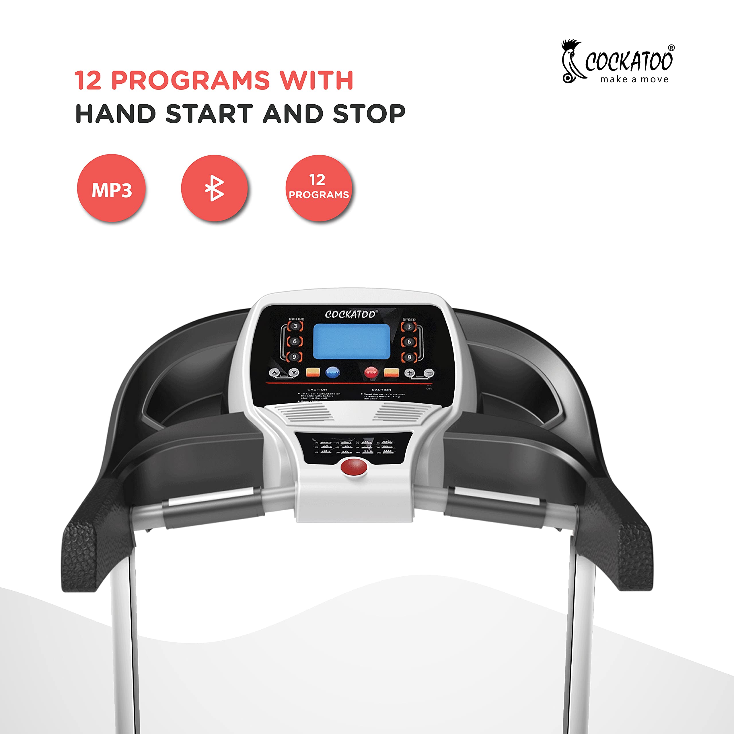 Cockatoo Smart-Run A6 Motorized Folding Treadmill – 6 HP Peak, Auto-Incline, Bluetooth & MP3