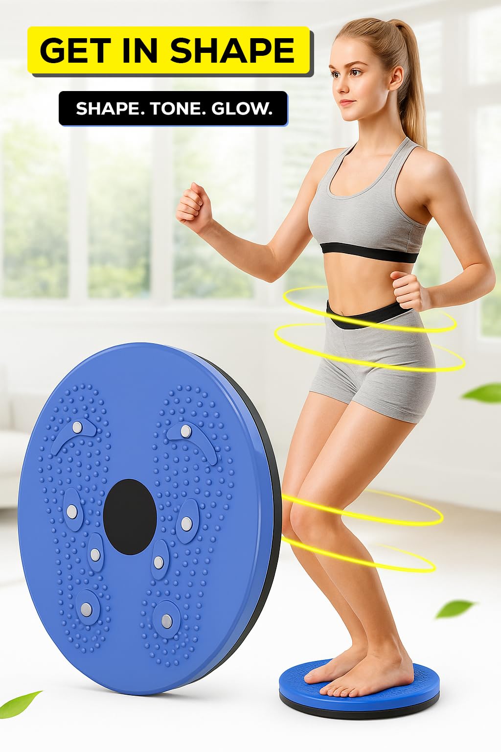 ALYV Acupressure Tummy Twister Waist Disc – Abdominal Exerciser for Belly Fat Reduction, Home Workout Equipment (Multicolor)