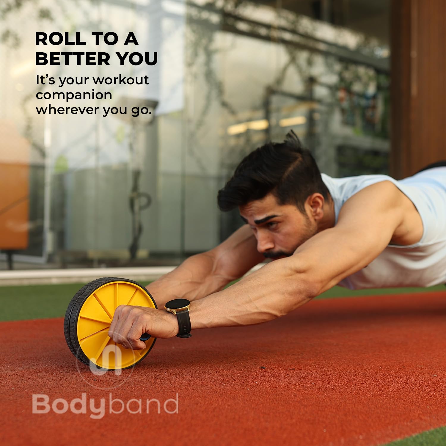 Bodyband Abs Roller – Black/Yellow Plastic Ab Wheel (Max Load 100 kg)