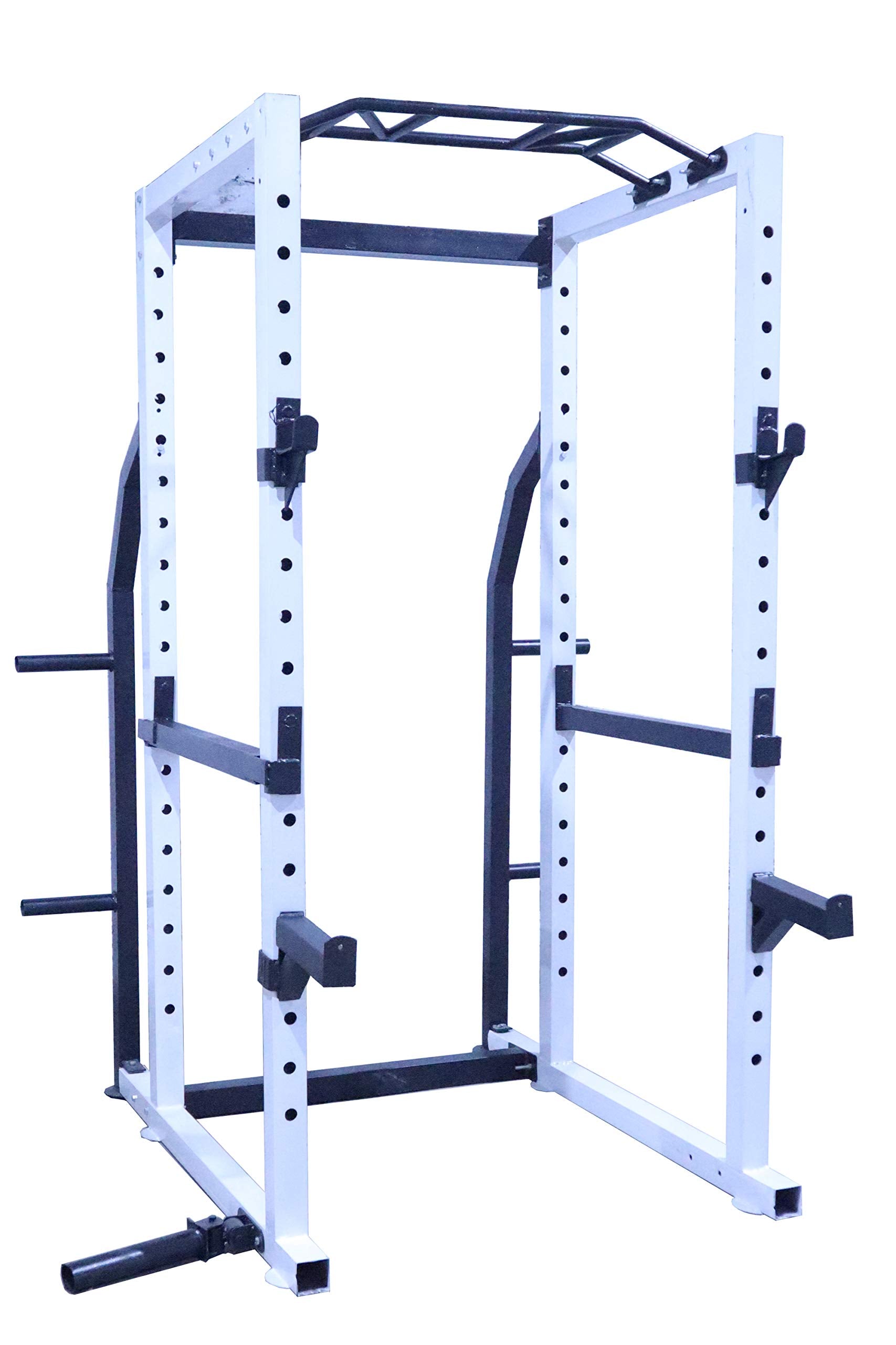 Gamma Fitness PR-32 Power Squat Rack – 3″ ISI Steel Frame, J-Hooks, Safety Panels & Landmine Attachment