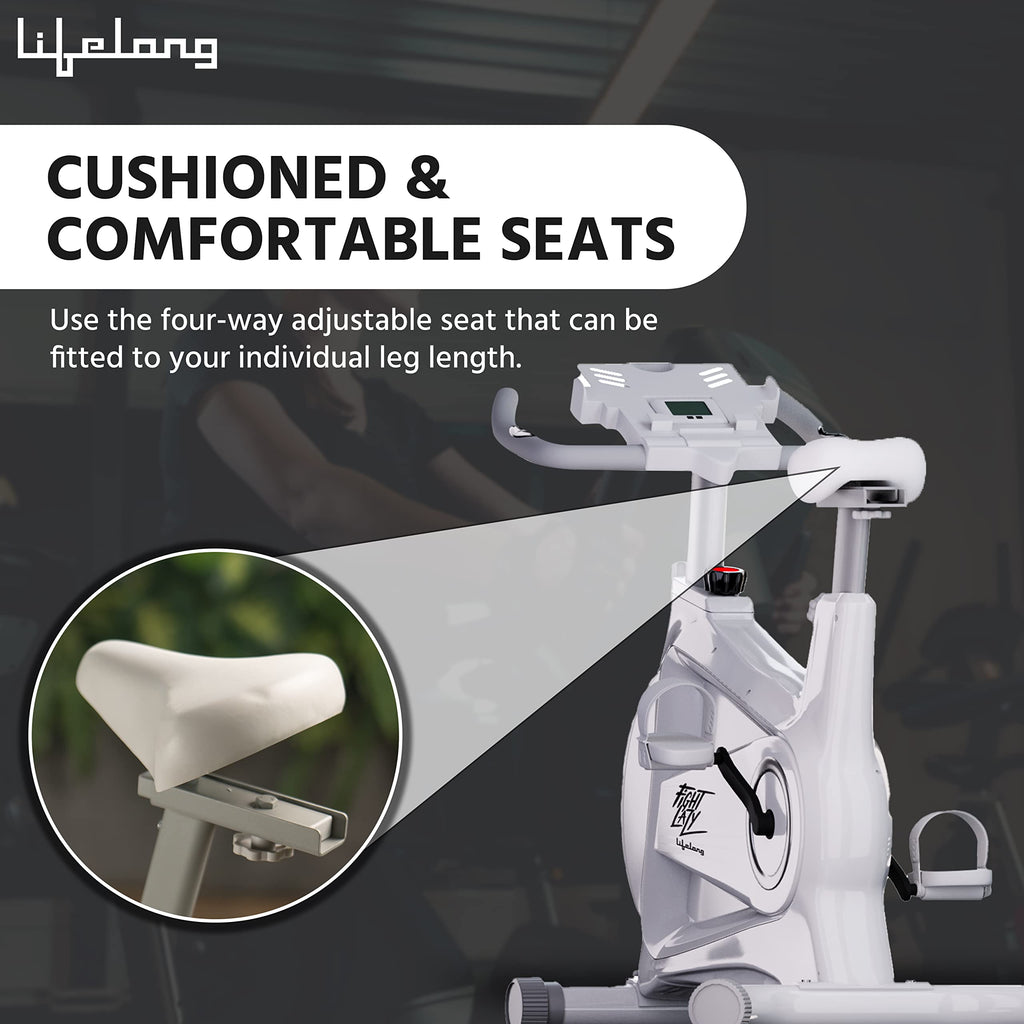 Lifelong LLSB06 Fit Pro Spin Bike – 8 kg Flywheel, Heart-Rate Sensor & LCD Monitor