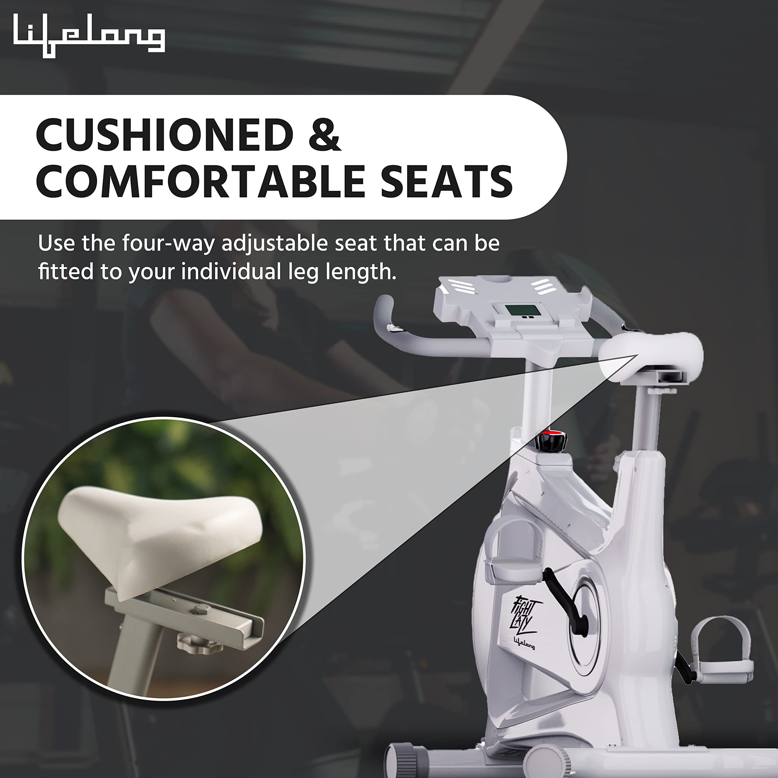 Lifelong LLSB06 Fit Pro Spin Bike – 8 kg Flywheel, Heart-Rate Sensor & LCD Monitor