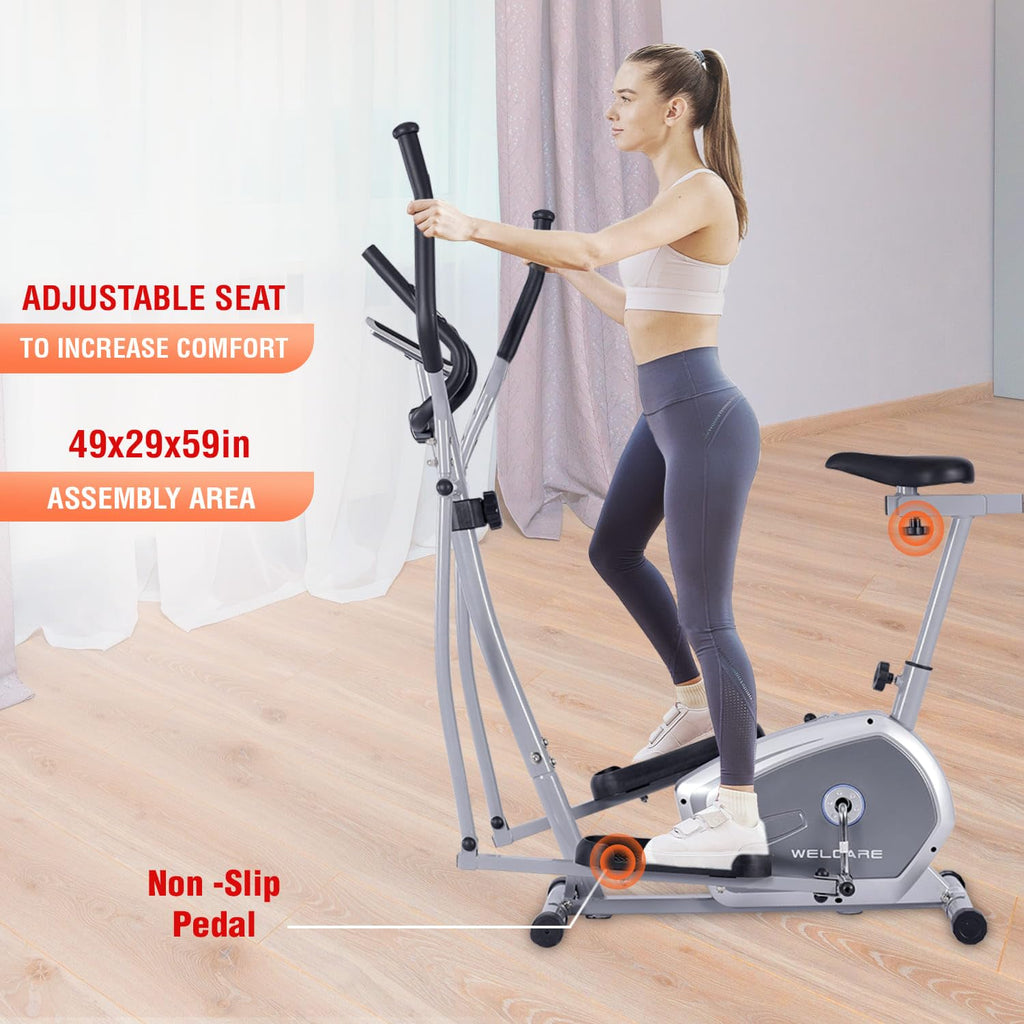 Welcare WC6044 Elliptical Cross Trainer – 5 kg Flywheel, 8 Magnetic Resistance Levels, Adjustable Seat